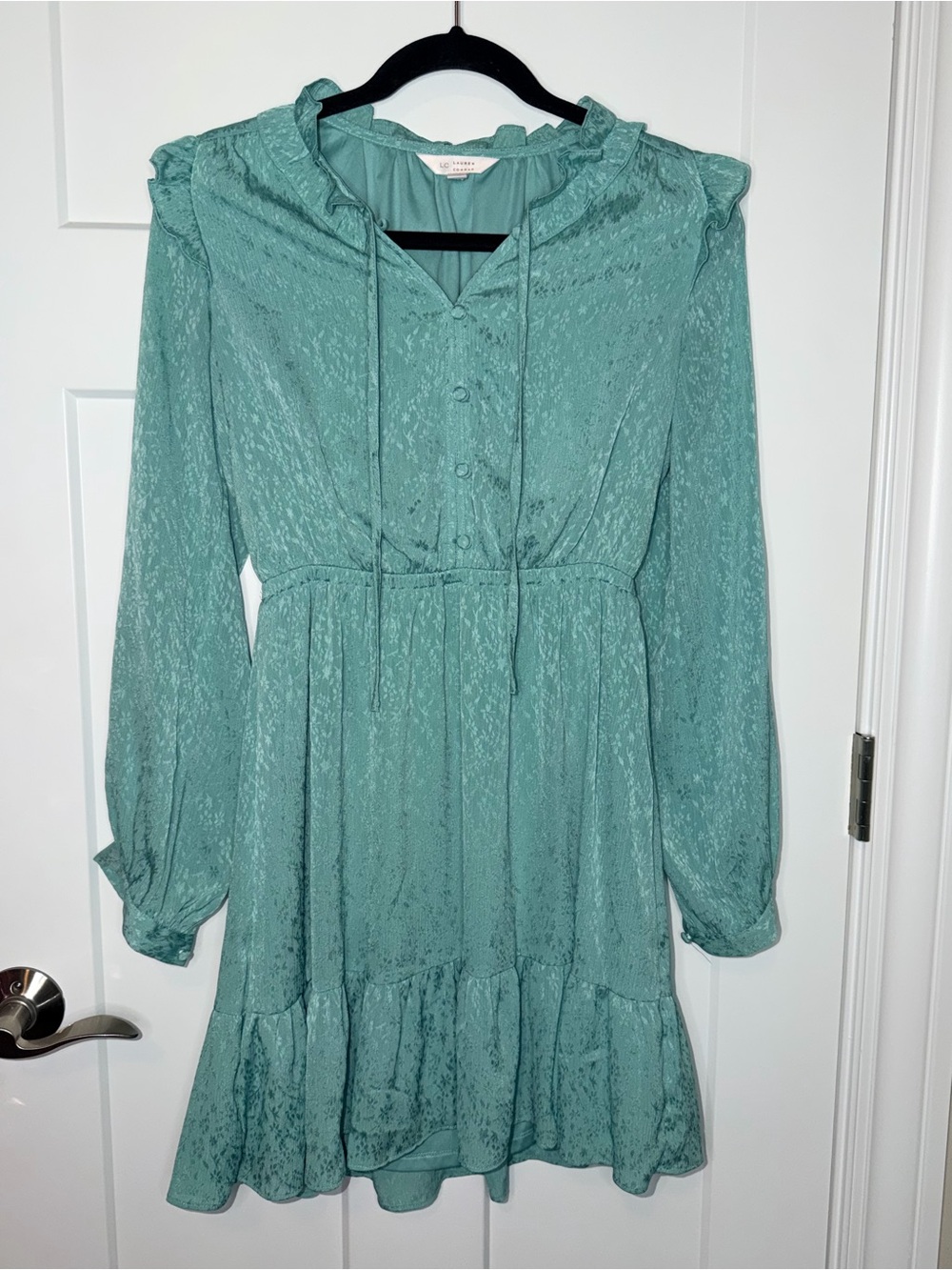 LC Lauren Conrad Ruffle Collar Long Sleeve Dress